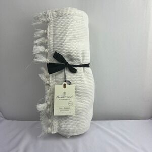 Hearth & Hand with Magnolia Cream Textured Tassel Table Runner 14x72 NWT